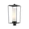 Z-Lite Sheridan 1 Light Outdoor Post Mount Fixture, Black & White Opal 595PHBR-BK - alternate 1